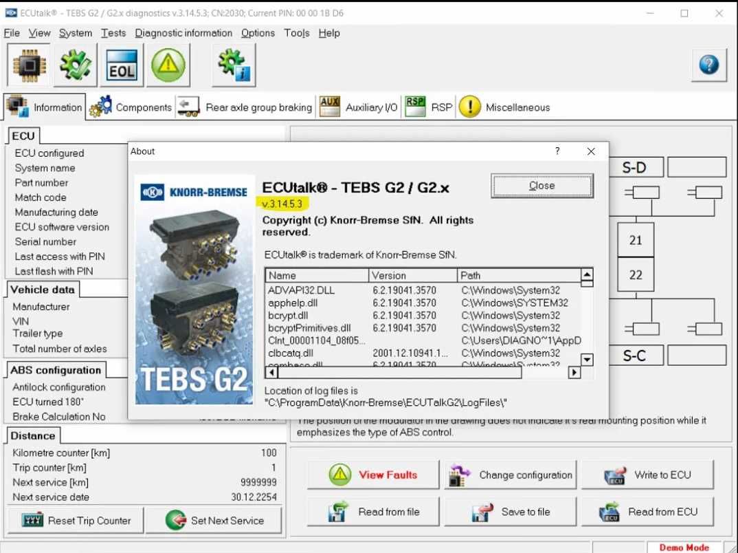 INTERFEJS + LAPTOP Knorr Bremse Wabco Naczepy Systemy Hamulcowe