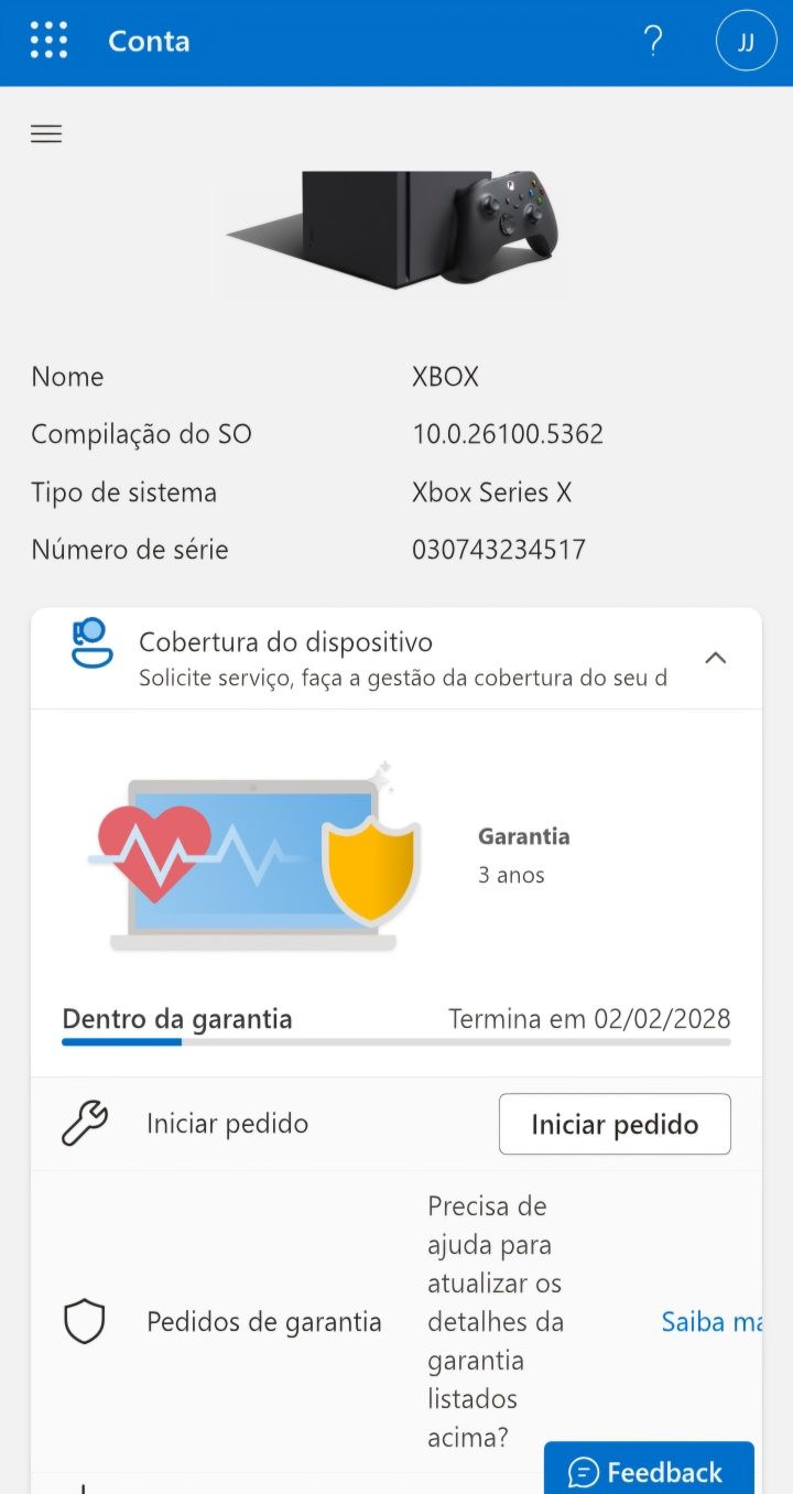 Xbox series x 1tb garantia 2028