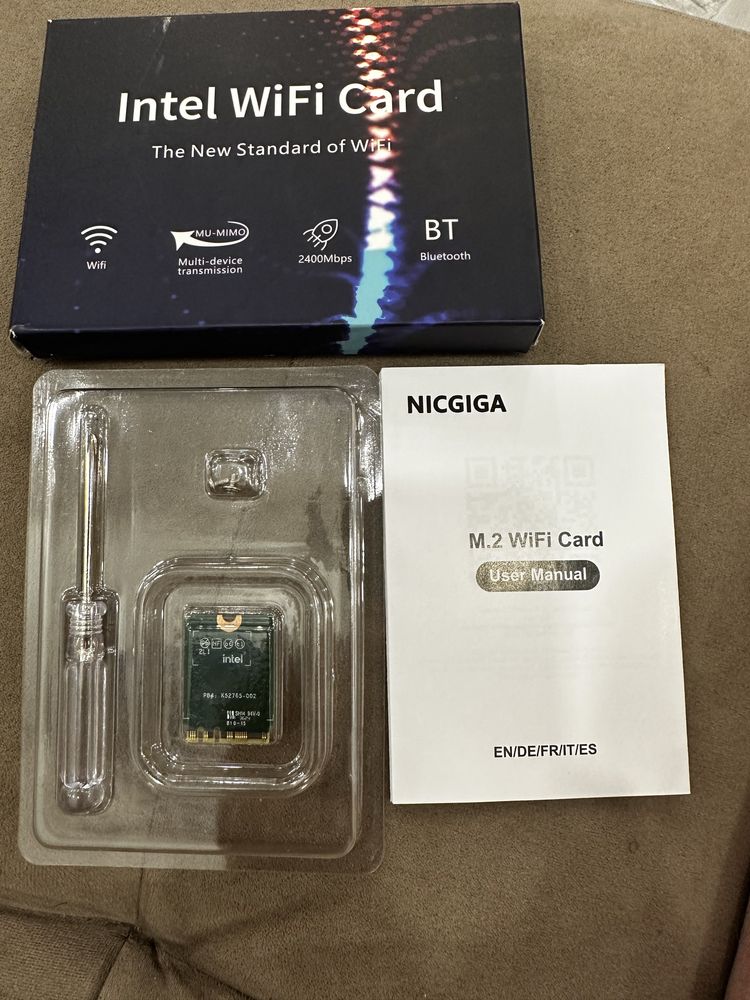 Wi-Fi адаптер (мережева карта) Intel AX210NGW Wi-Fi 6E 802.11ax M.2