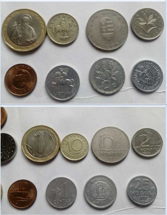 Продам монеты разных стран европы evro frank-CH zloty $ и всего мира