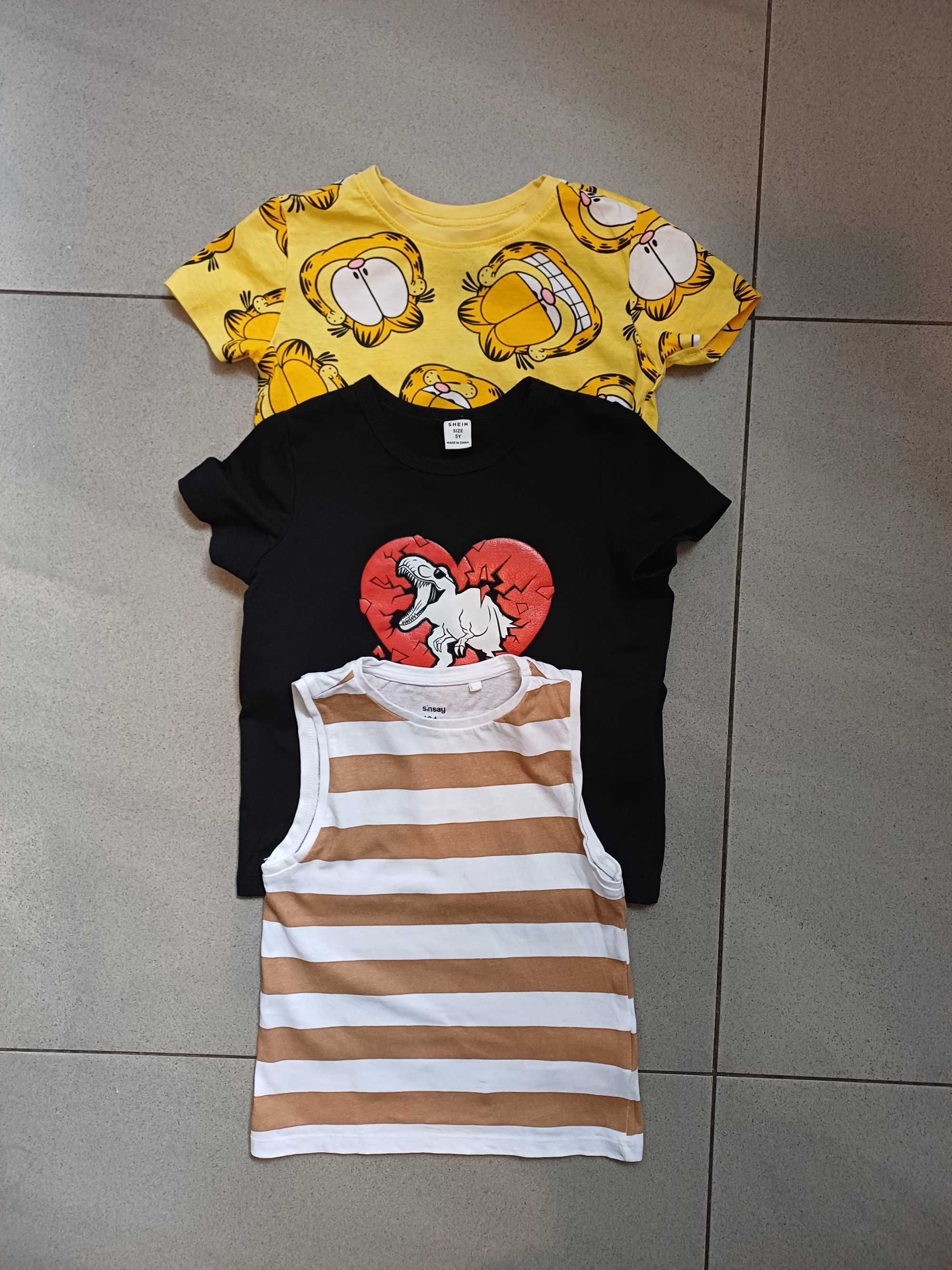 Zestaw 3 sztuk koszulek, t-shirtów chłopięcych r. 104