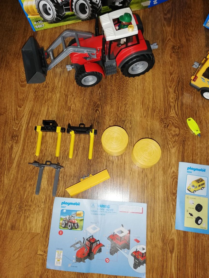 Playmobil autobus szkolny 6866 City life 6867 duży traktor 4-10 lat