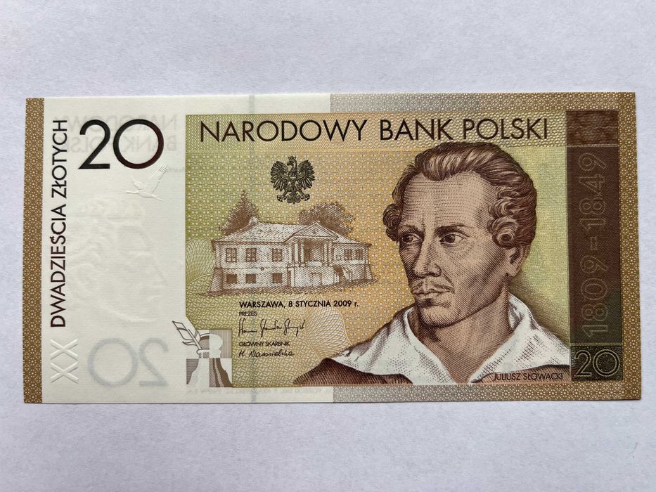 20 ZŁ Banknot 200-lecie urodzin Juliusza Słowackiego nr. 4998