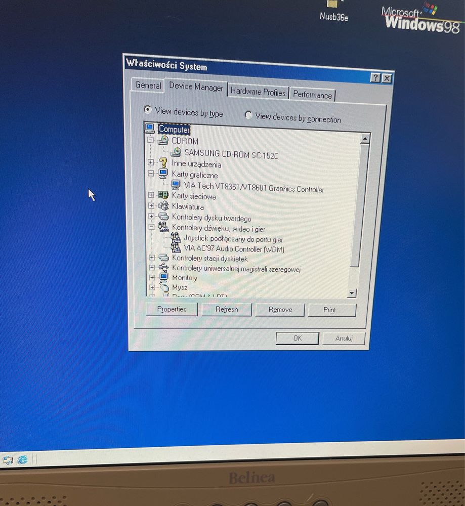 Retro komputer windows 98 pentium 3 III Sdram ata cdrom