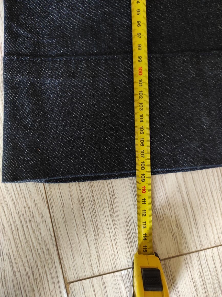 Spodnie jeans baggy parachute bawełna XS