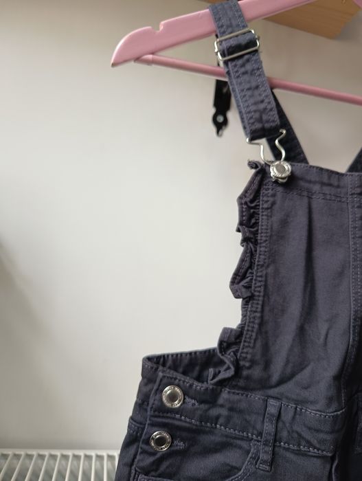 Ogrodniczki dżinsowe, spodnie dżinsy h&m 128