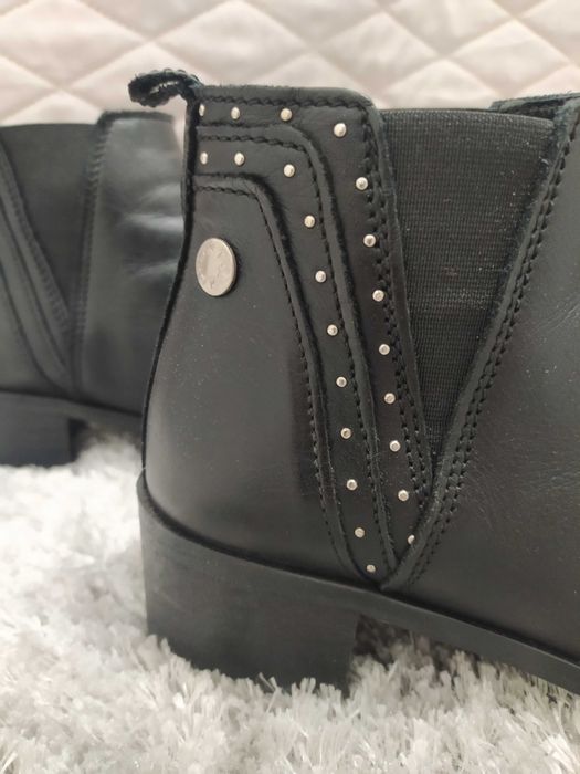 Botas pretas de pele genuína tamanho 37 novas Drakart