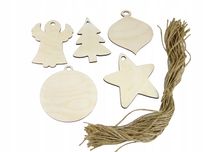 Bombki Drewniane Choinkowe Mix Wzorów 50szt 10cm Magnolit