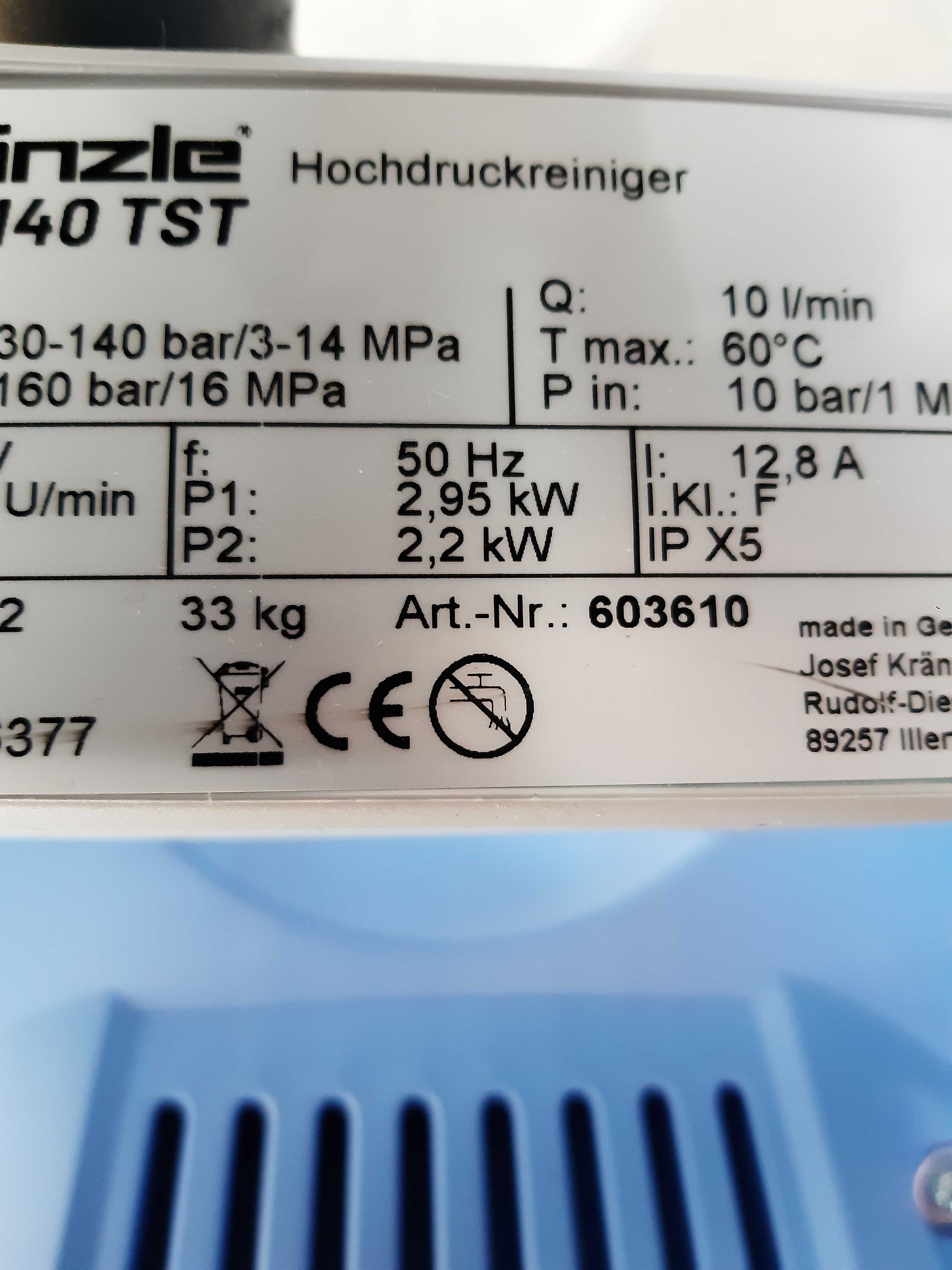 Myjka KRANZLE X10/140 TST + dirtkiller + szybkozłącza