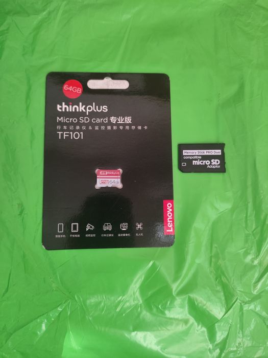 Micro SD 64gb  + adaptador memory stick pro duo