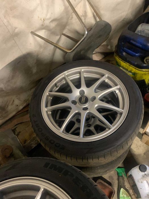 Alufelgi Borbet RS 17" cali 4x108 ET25 +opony, zestaw Audi 80, VW