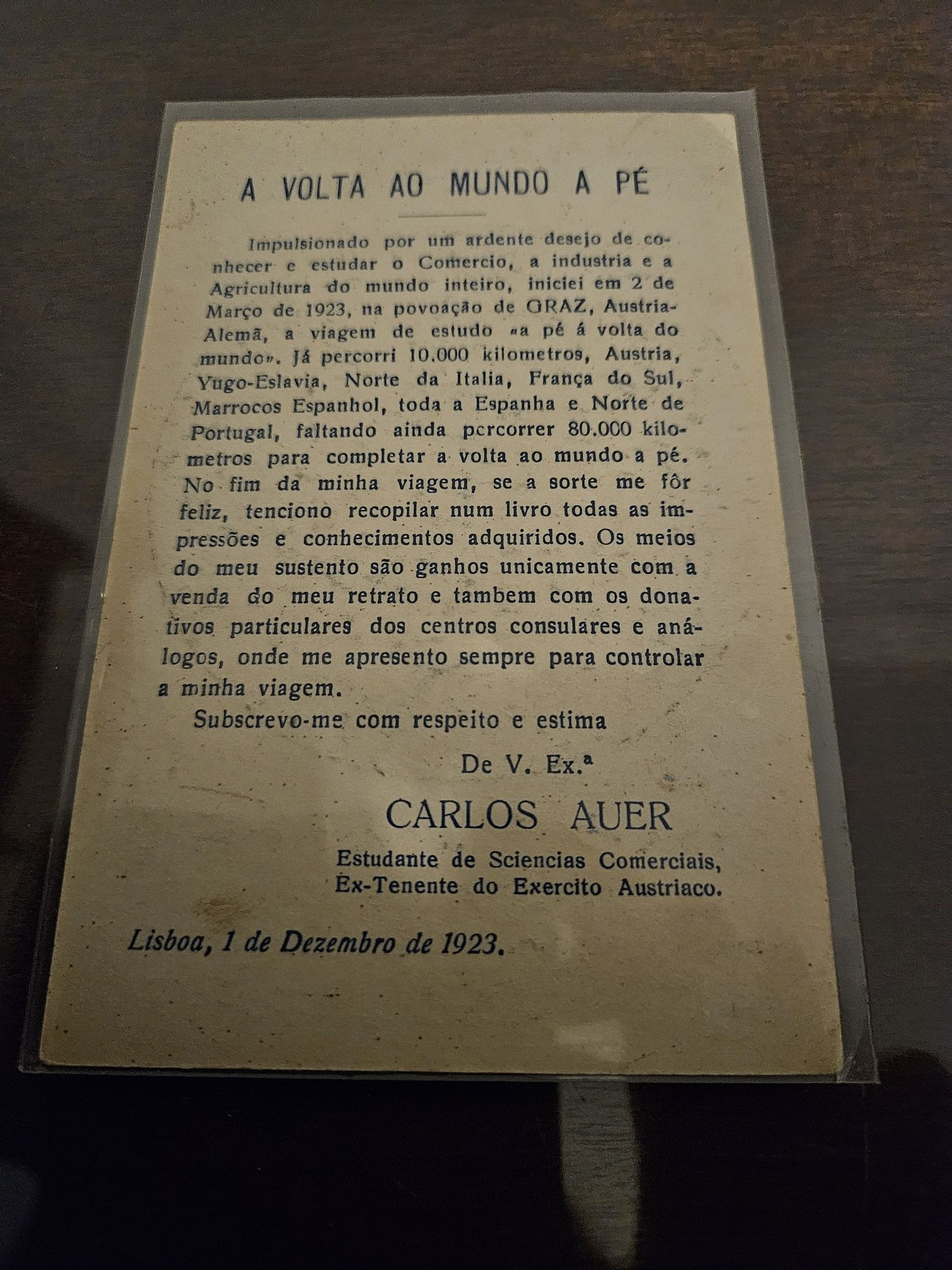 Documento com mais de 100 anos de Carlos Auer