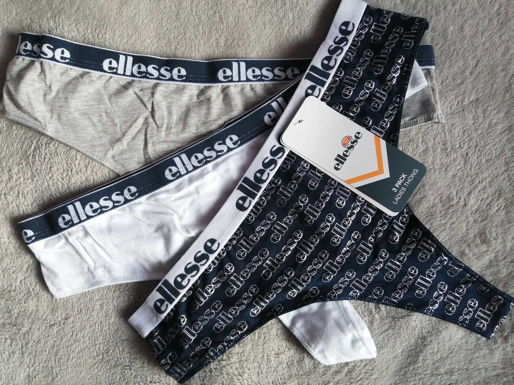 ELLESSE 3 x Thong Nowe Stringi Majtki Damskie E 38 Oryginalne 100%