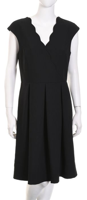 H&M elegancka czarna sukienka midi z kontrafałdami r. 40