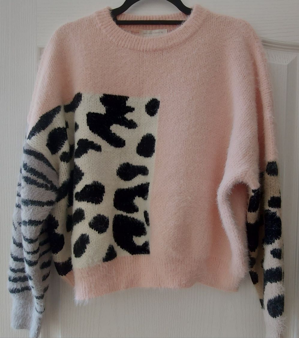 Sweter oversize pudrowy róż