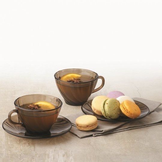 Набор кофейных чашек Duralex Beau Rivage Creole с блюдцем 12 предметов