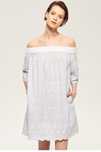 Reserved błękitna haftowana sukienka hiszpanka, krój oversize, boho, S