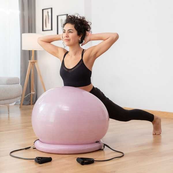 Bola de Yoga com Anel de Estabilidade e Bandas de Resistência Fitness