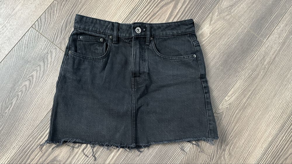 Юбка джинсова Zara з необробленим краєм