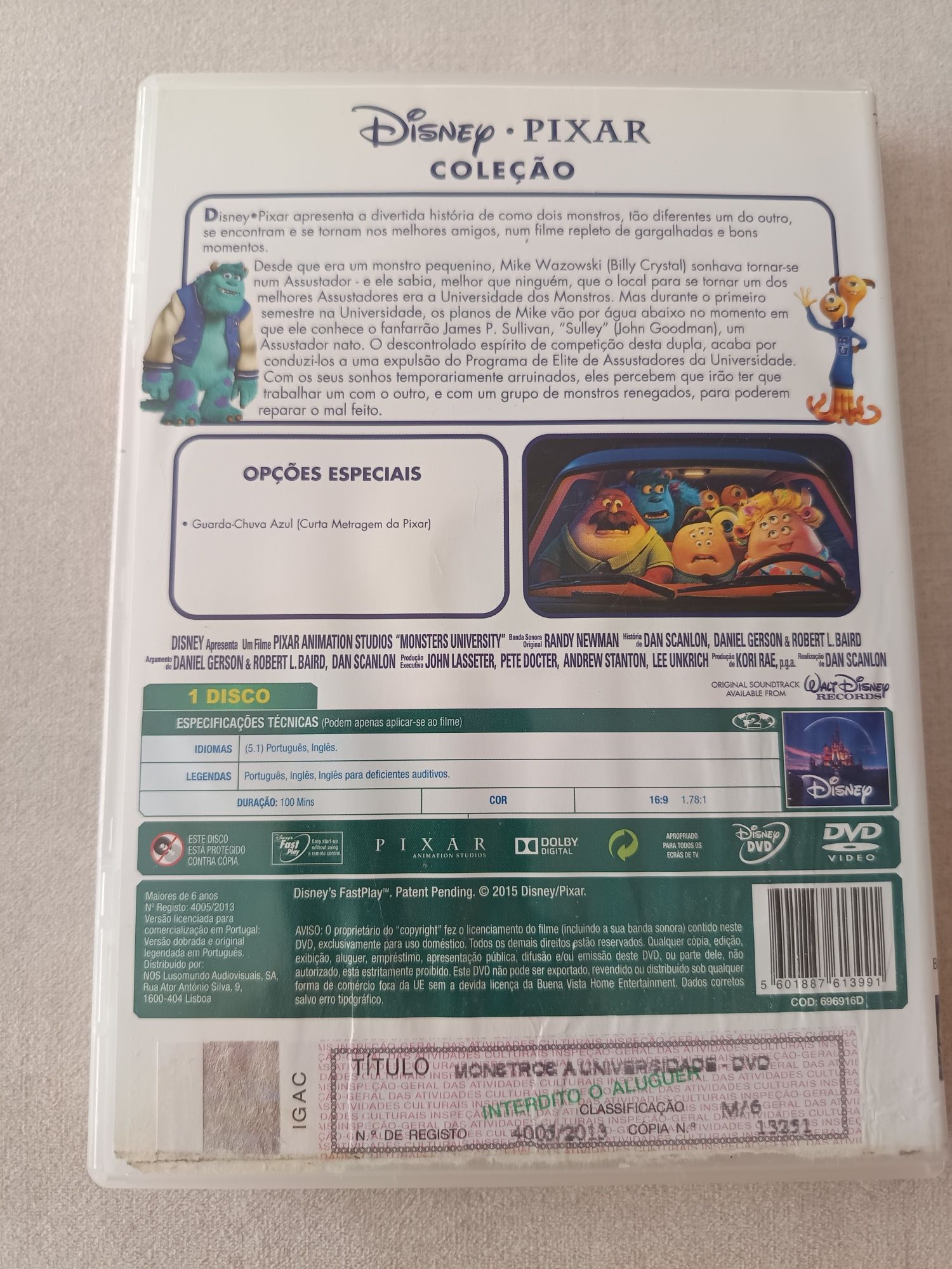 DVD Disney monstros a universidade
