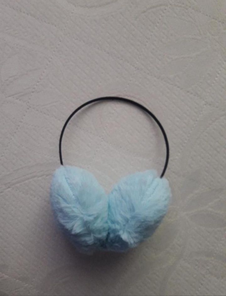 Теплые новые наушники нежно-голубые / на подарок навушники подарунок