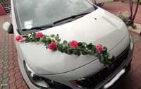 Dekoracja na samochód samochodu ślub stroik auto eukaliptus goździk