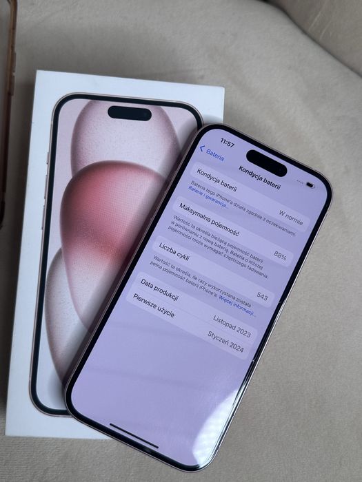 iPhone 15 128GB Różowy – Stan jak nowy