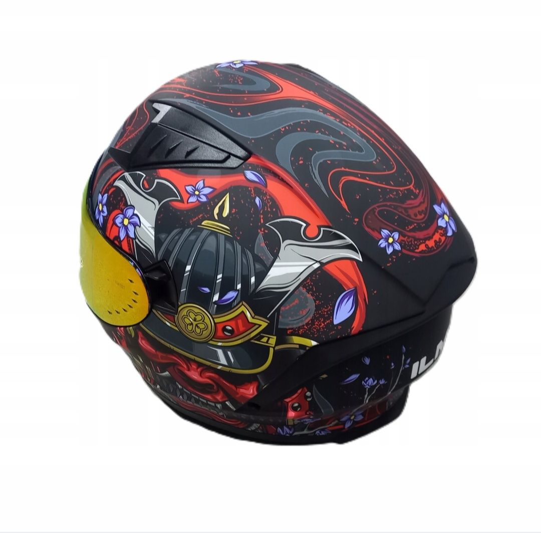 Kask motocyklowy ILM Full Face Z501 ,2 daszki, Pinlock, rozmiar M
