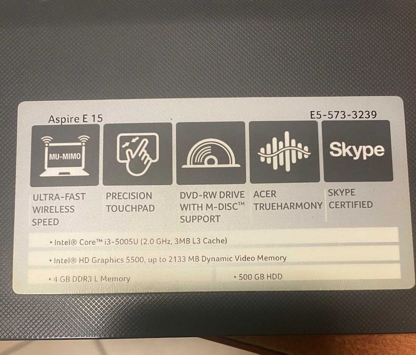 Laptop Acer Aspire E-15