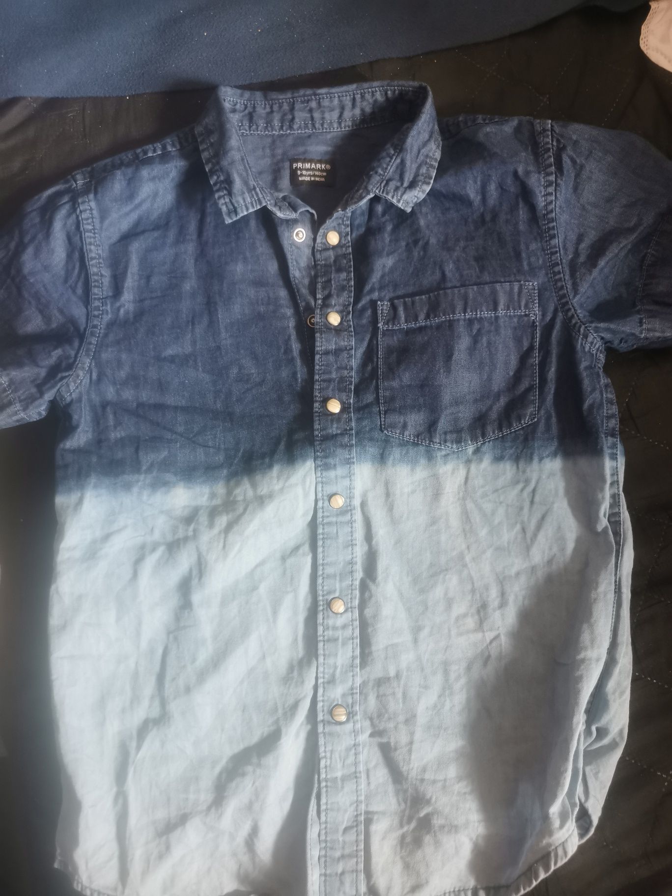 Swietna cieniowana koszula cienki jeans 140