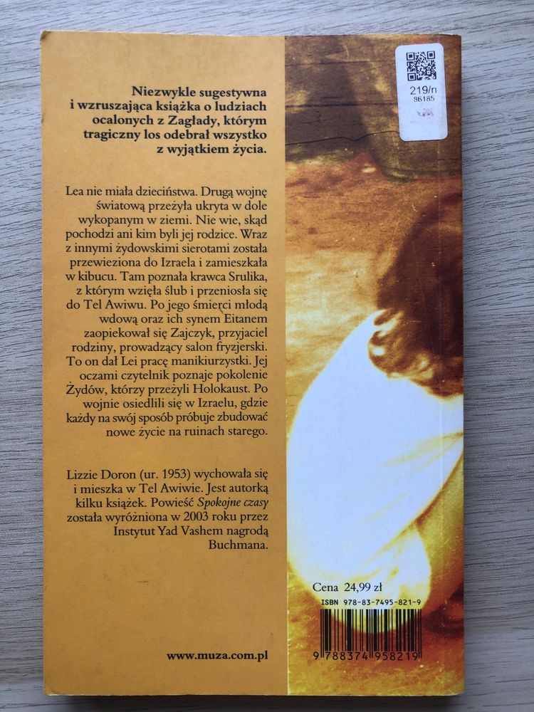 książka „Spokojne Czasy” Lizzie Doron-historia ocalałych z Holokaustu