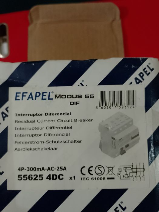 Interruptor diferencial Efapel 4x25x300
