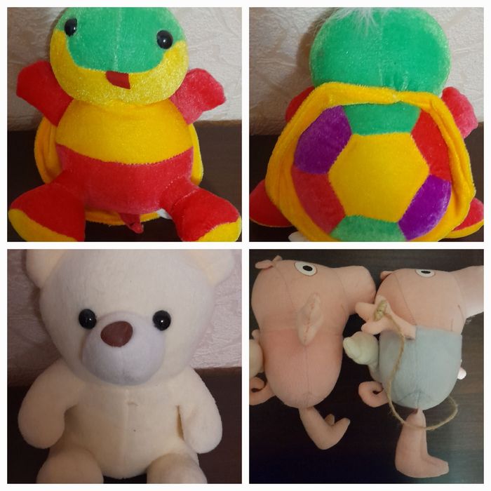 М'які іграшки Черепашка,Ведмедик,Свинка Пепа
