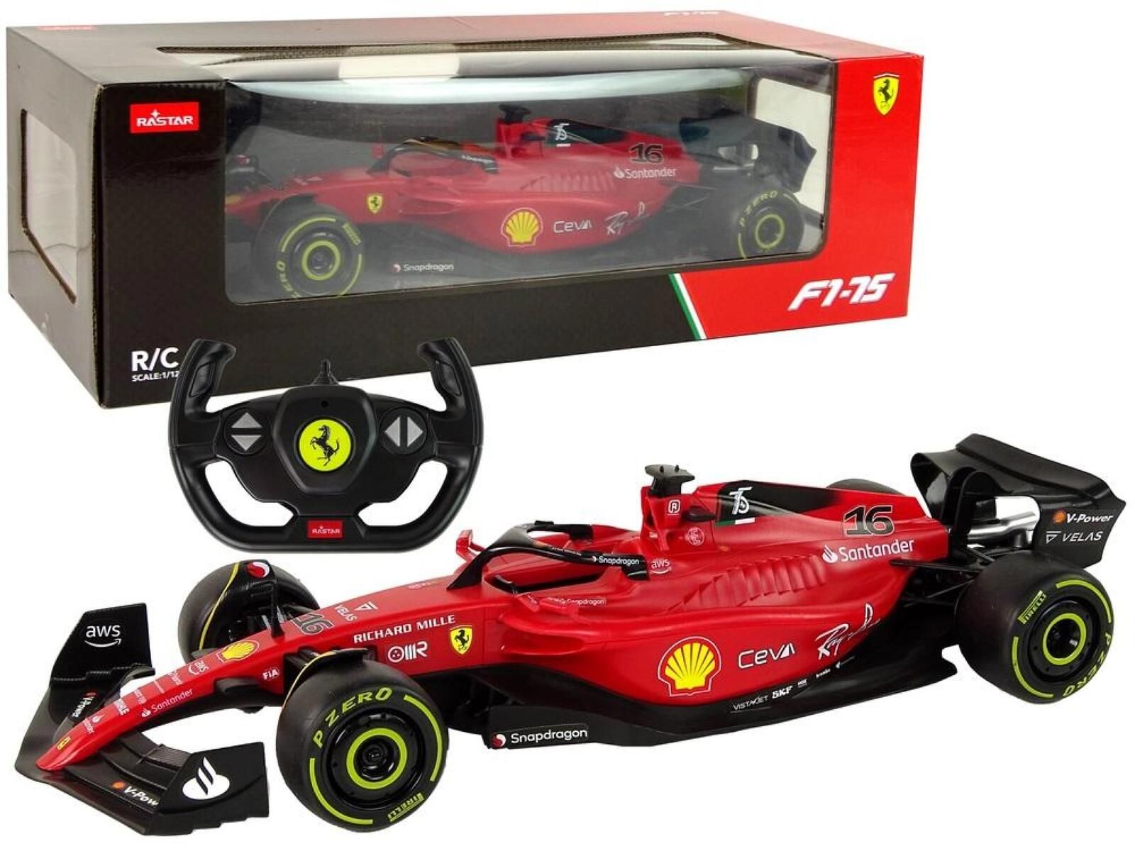 Auto wyścigowe R/c Ferrari F1/1:12 czerwone pudełko,532x241 mm