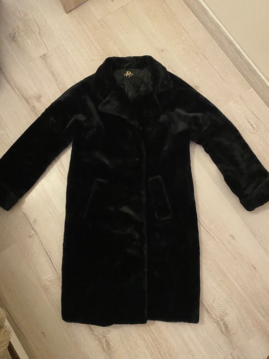 Еко шуба жіноча чорна