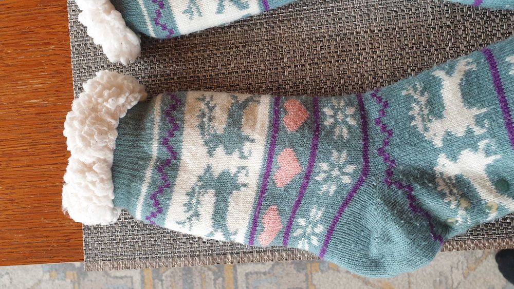 Grube ocieplane skarpety antypoślizgowe