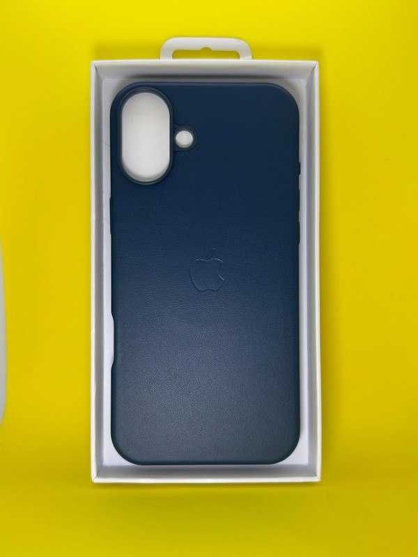 Capa Leather Azul para iPhone 16 Plus - Nova e Embalada