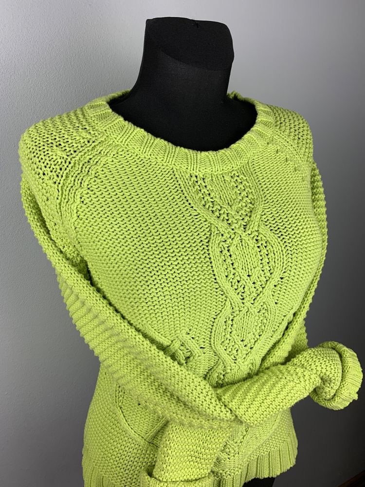 Zielony Damski Sweter z Długim Rękawem Rozmiar 8