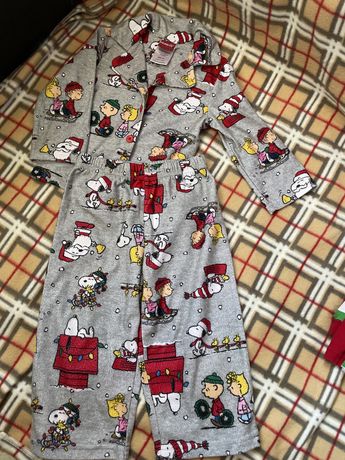 Пижама новогодняя теплая Snoopy 1,5 - 2 года