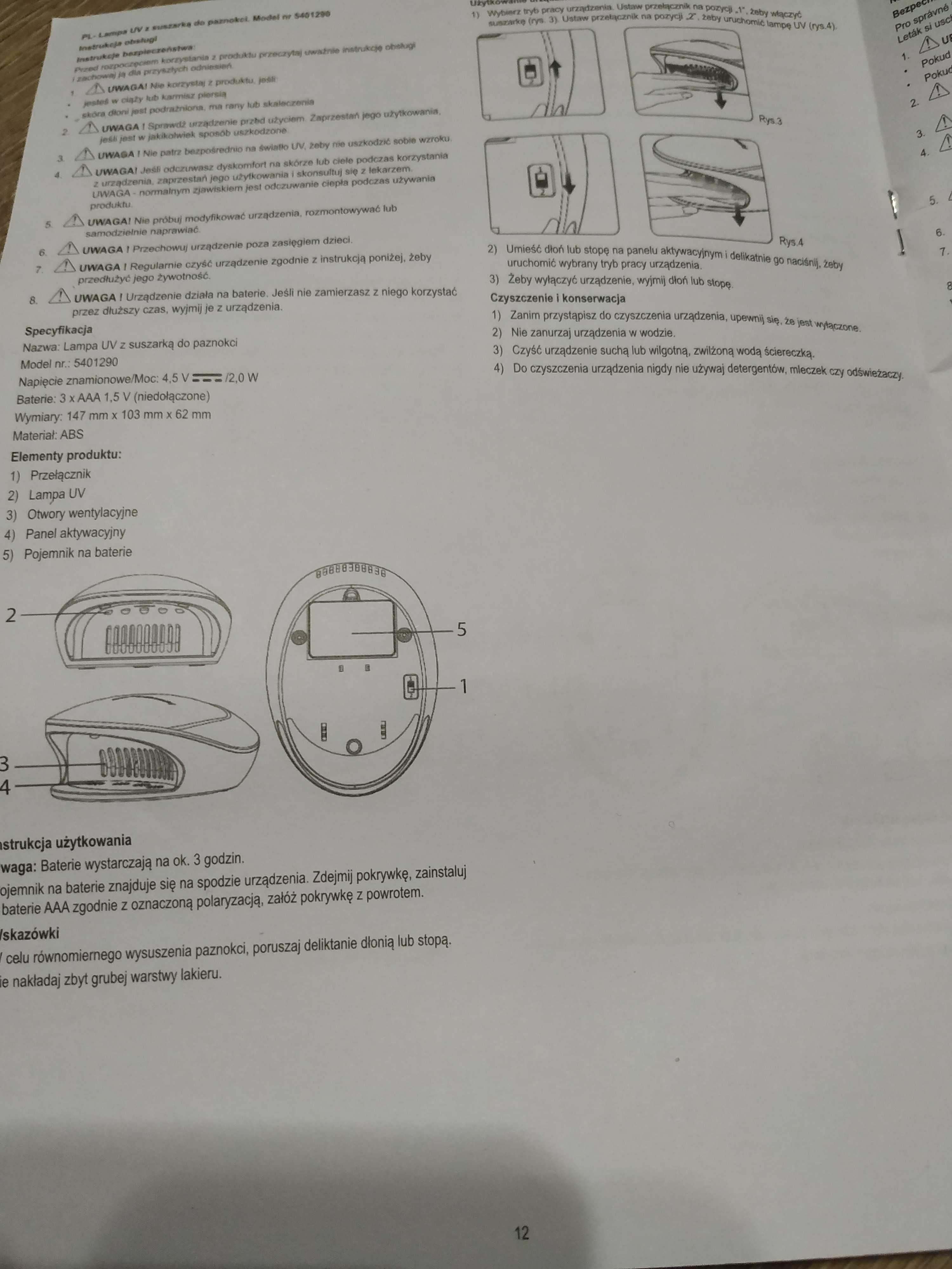 Lampa UV z suszarką do paznokci Avon