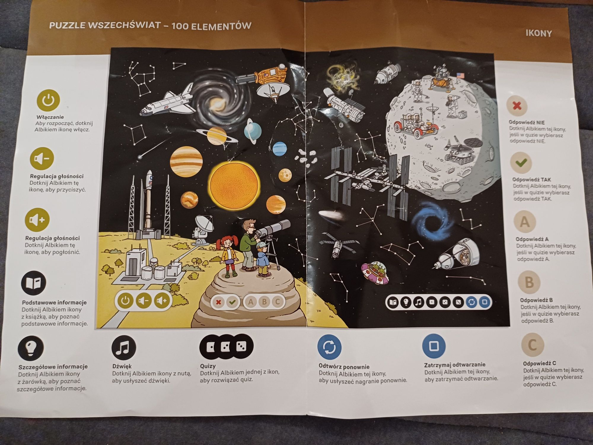 Puzzle interaktywne Wszechświat,  Czytaj z Albikiem