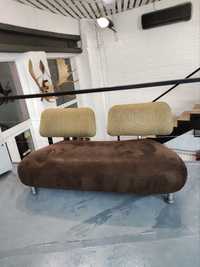 Кожаный и замшевые диван и кресло