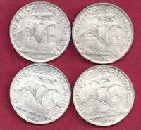 4   Moedas de 10 escudos  1954 Belas  Prata