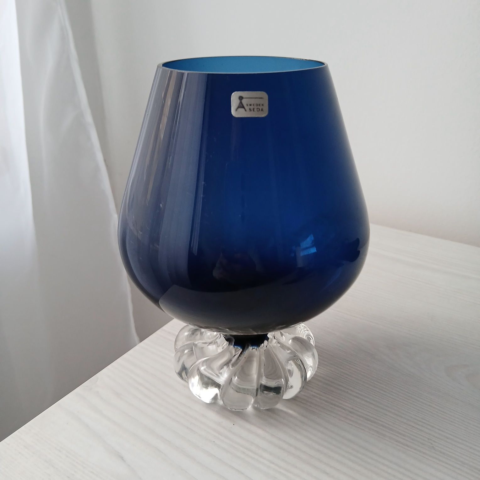 Vintage , wazon Aseda Szwecja. Kobaltowy.