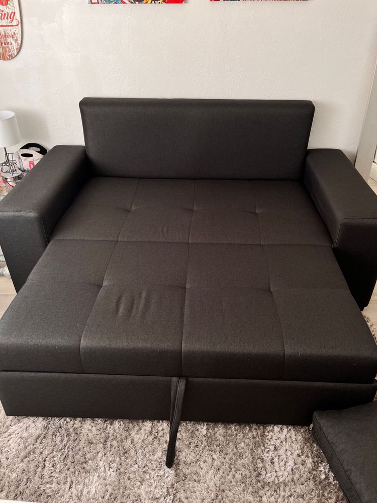 Sofá-cama azul escuro