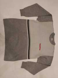 Wełniany męski sweter L szary ecru wełna szetlandzka colorbar vintage