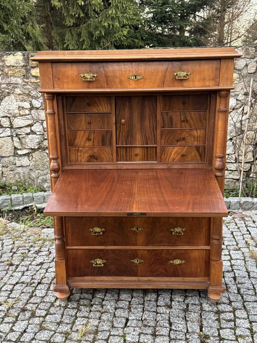 Sekretarzyk orzechowy sekretera eklektyczna szyfoniera orzechowa 1880r