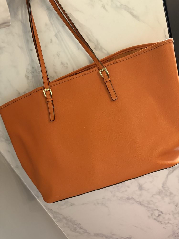 Oryginalna pomarańczowa torebka shopper Michael Kors duża