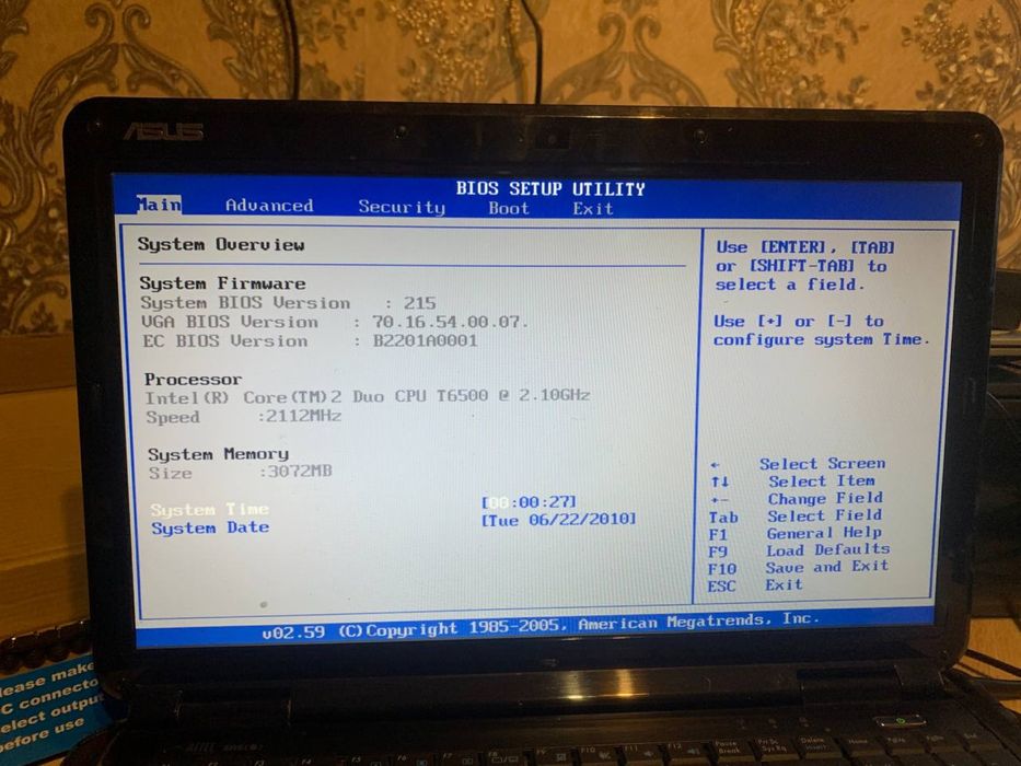 Ноутбук. ASUS model K50I