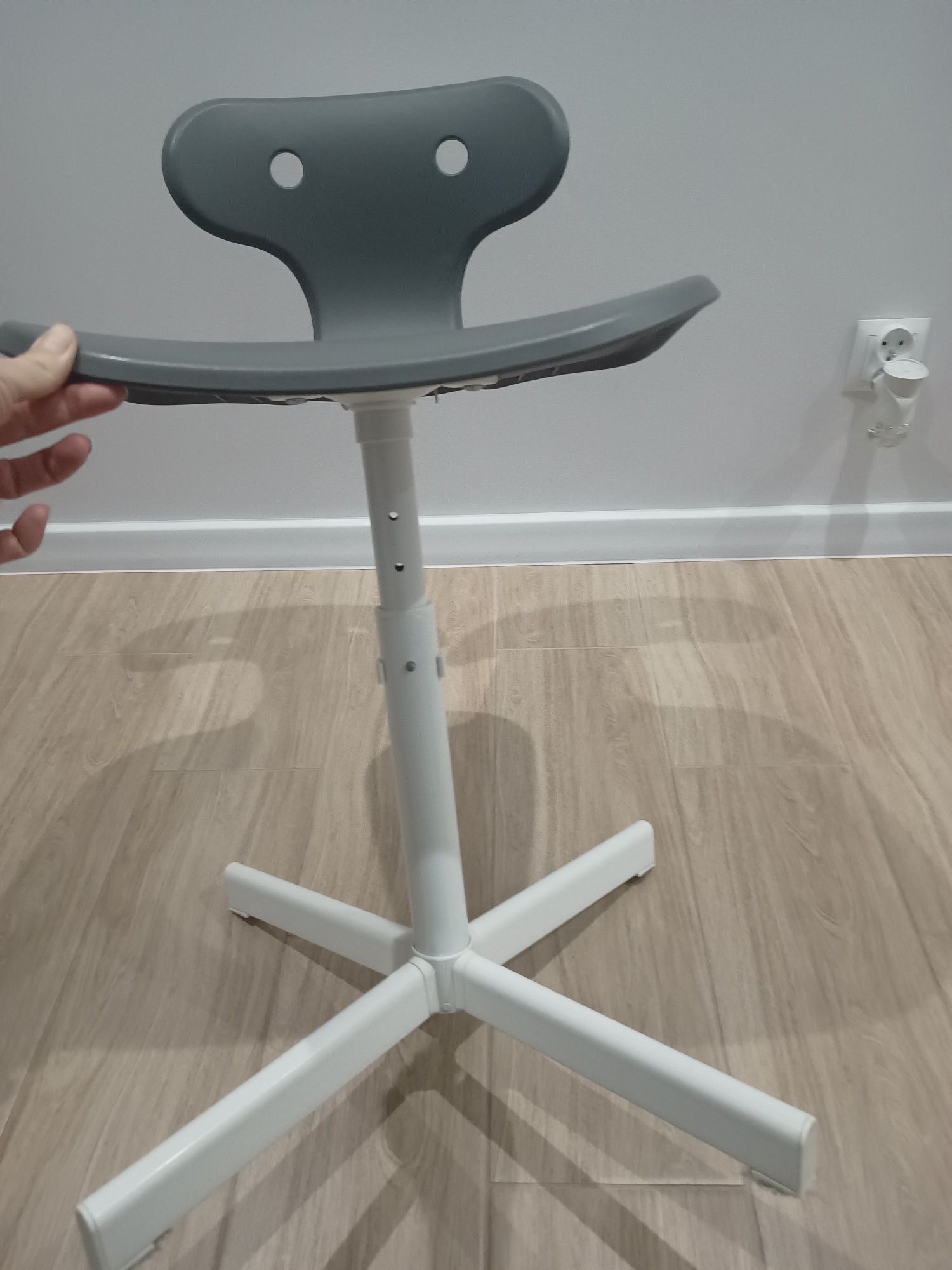 Ikea krzesło do biurka szkolne uczeń Molte szare regulowane